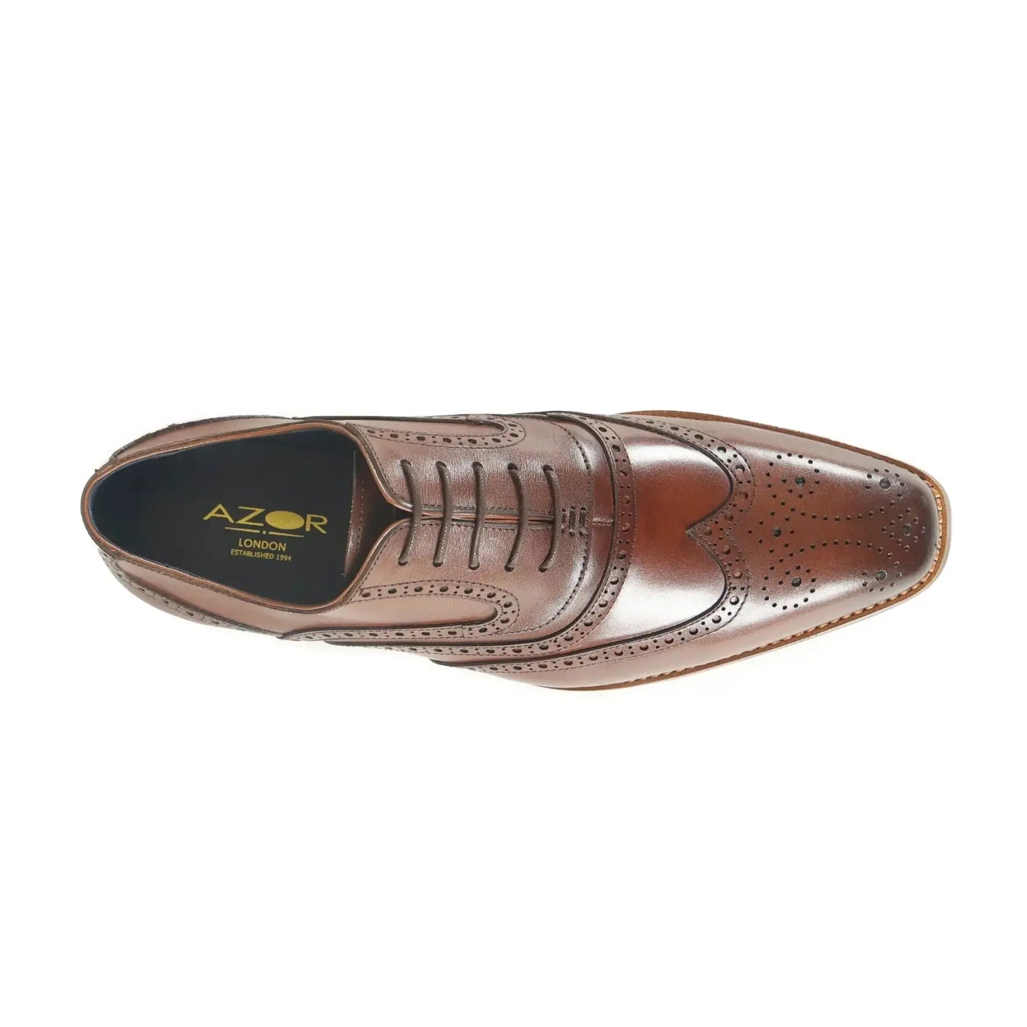 Buy Azor La Mode Alaska Brogue Shoe - Brown | Oxford Shoess at Woven Durham