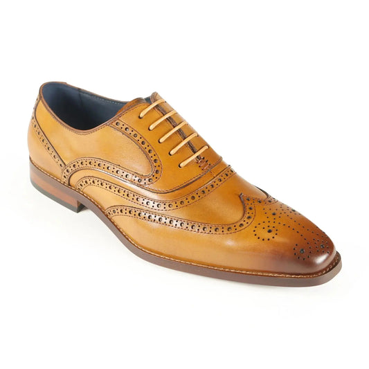 Buy Azor La Mode Alaska Brogue Shoe - Tan | Oxford Shoess at Woven Durham
