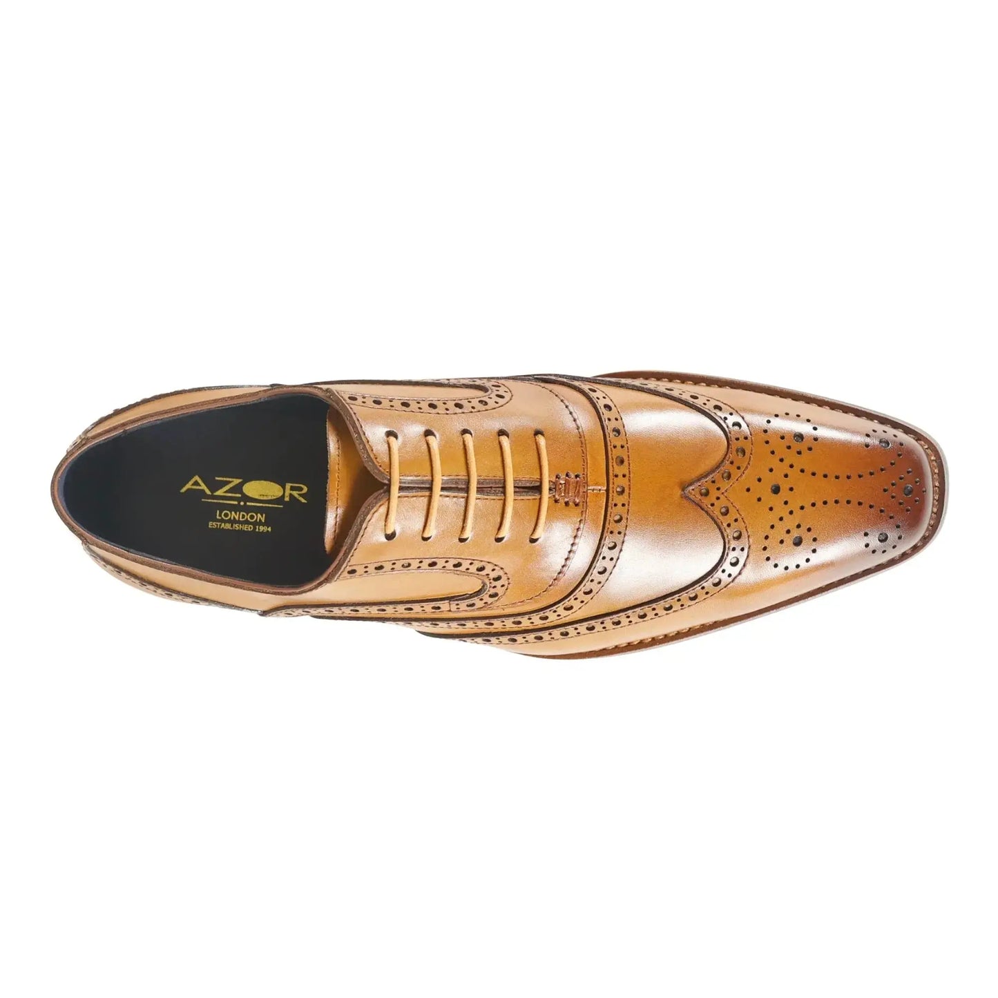 Buy Azor La Mode Alaska Brogue Shoe - Tan | Oxford Shoess at Woven Durham