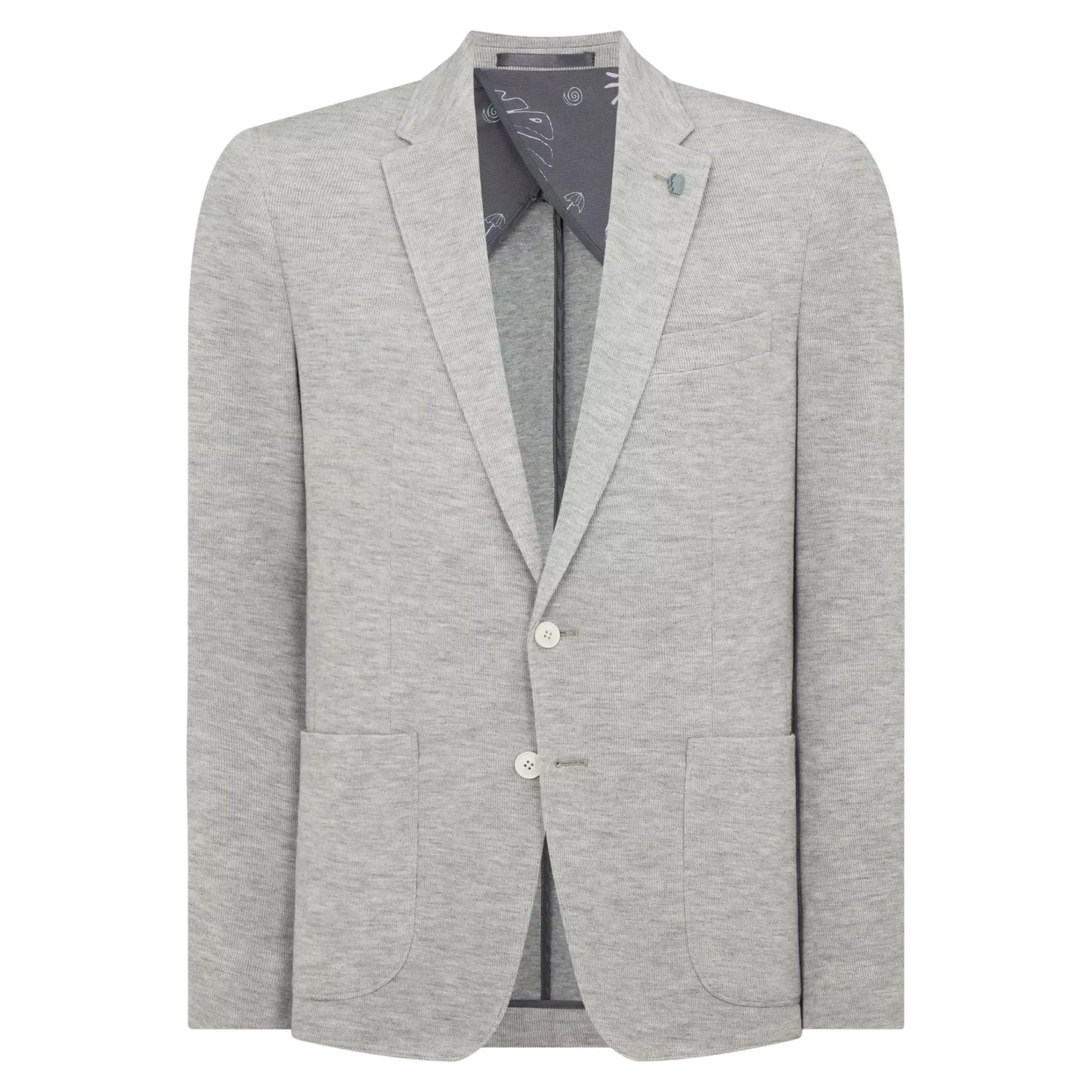 Buy Remus Uomo Antoni Patch Pocket Blazer - Light Grey | Blazerss at Woven Durham