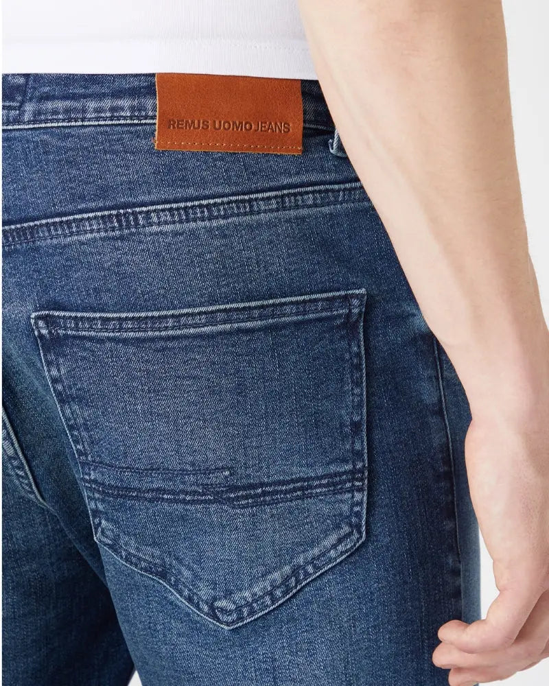 Buy Remus Uomo Apollo Stone Wash Slim Fit - Blue | Jeanss at Woven Durham