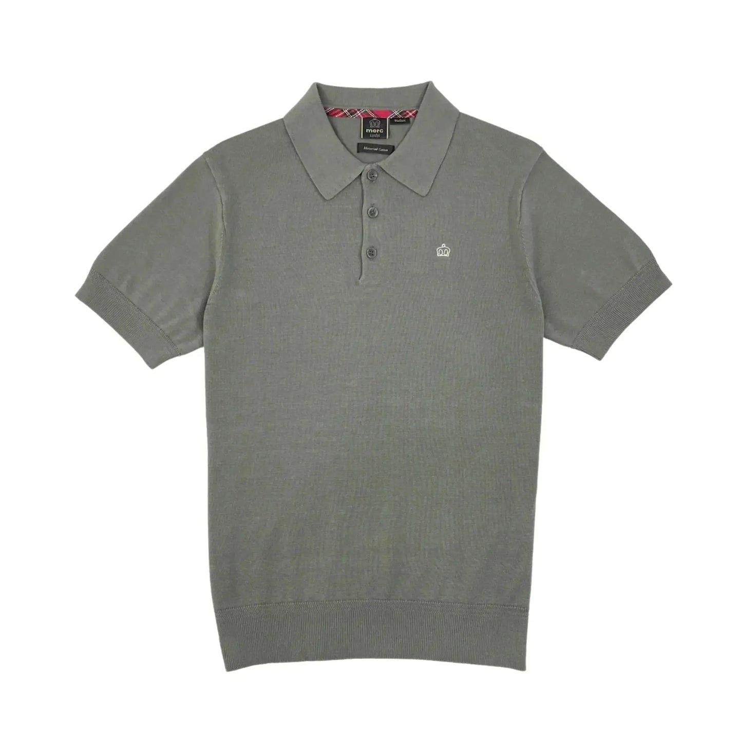 Buy Merc London Archie Knitted Polo - Sage | Short-Sleeved Polo Shirtss at Woven Durham