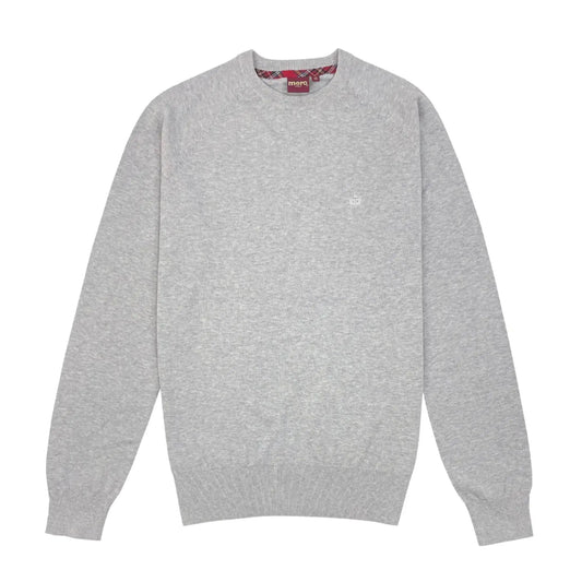 Buy Merc London Berty Knitted Jumper -Light Grey Marl | Crew-Neck Jumperss at Woven Durham