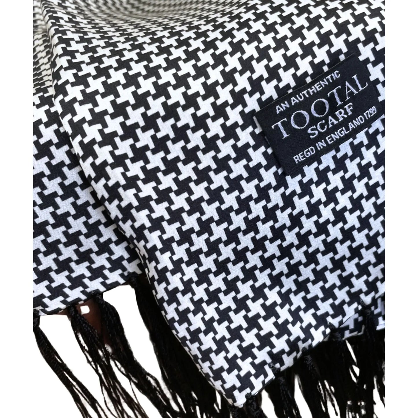Buy Tootal Black Dogtooth Silk Scarf | Aviator Scarvess at Woven Durham
