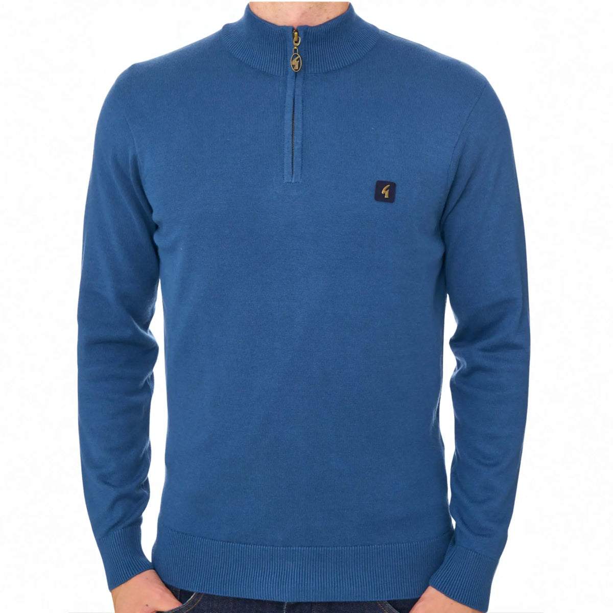 Buy Gabicci Vintage Blue Naxton Quarter-Zip Jumper | Zip-Up Jumperss at Woven Durham