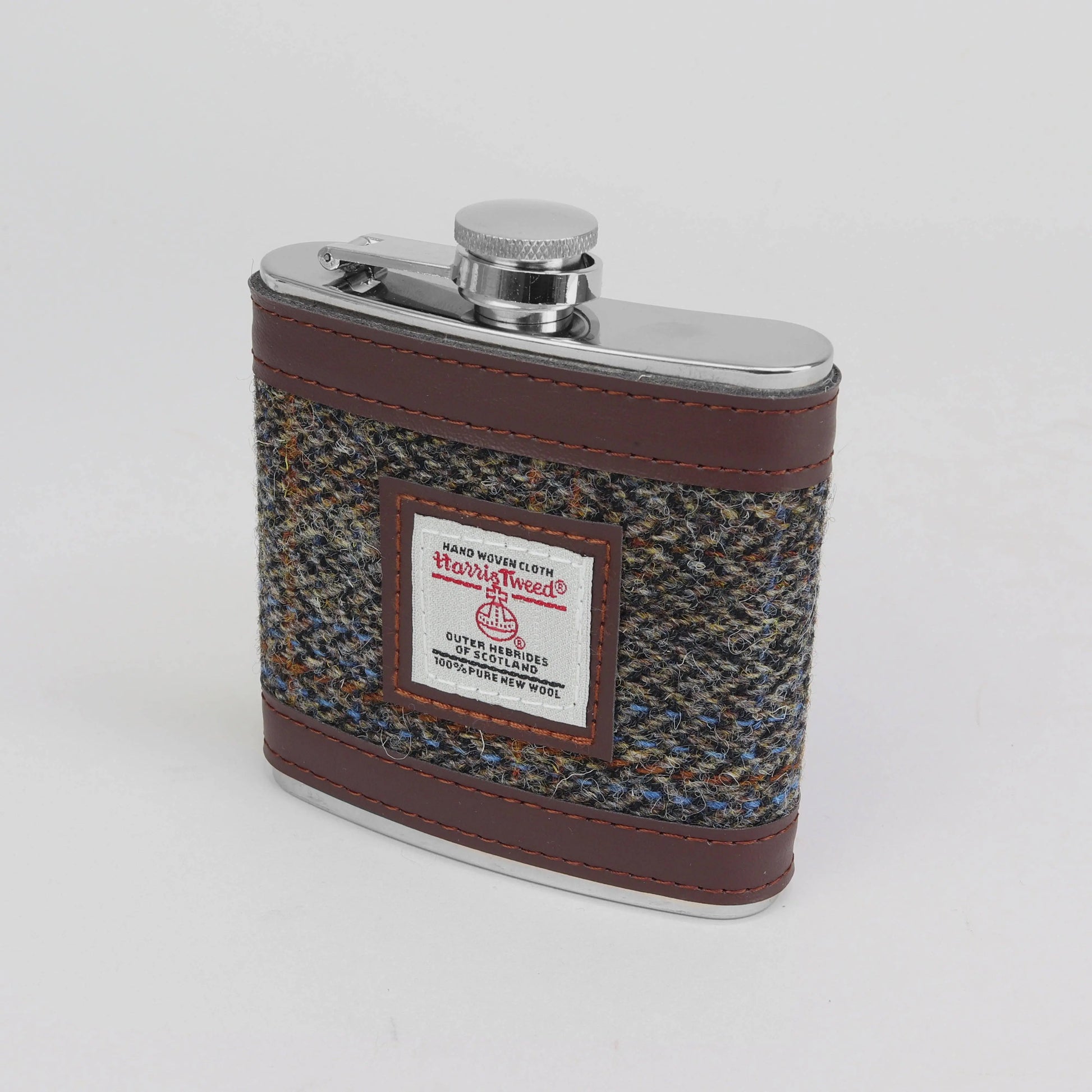 Buy Sophos Brown Harris Tweed 6oz Hip Flask | s at Woven Durham
