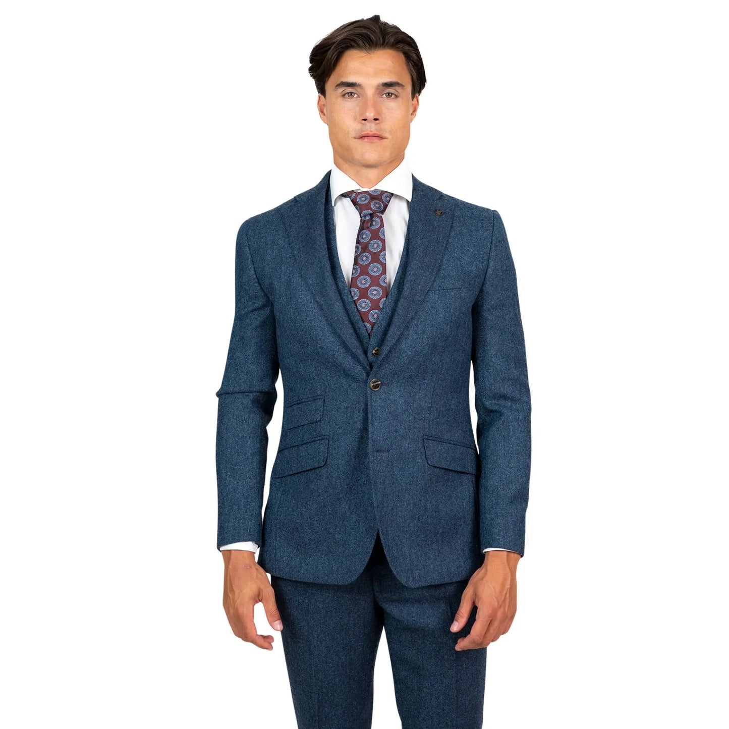 Buy Torre Donegal Tweed Suit Jacket - Navy | Suit Jacketss at Woven Durham
