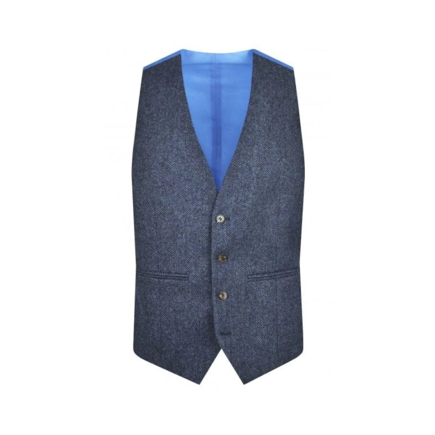 Buy Torre Donegal Tweed Suit Waistcoat - Navy | Suit Waistcoats at Woven Durham