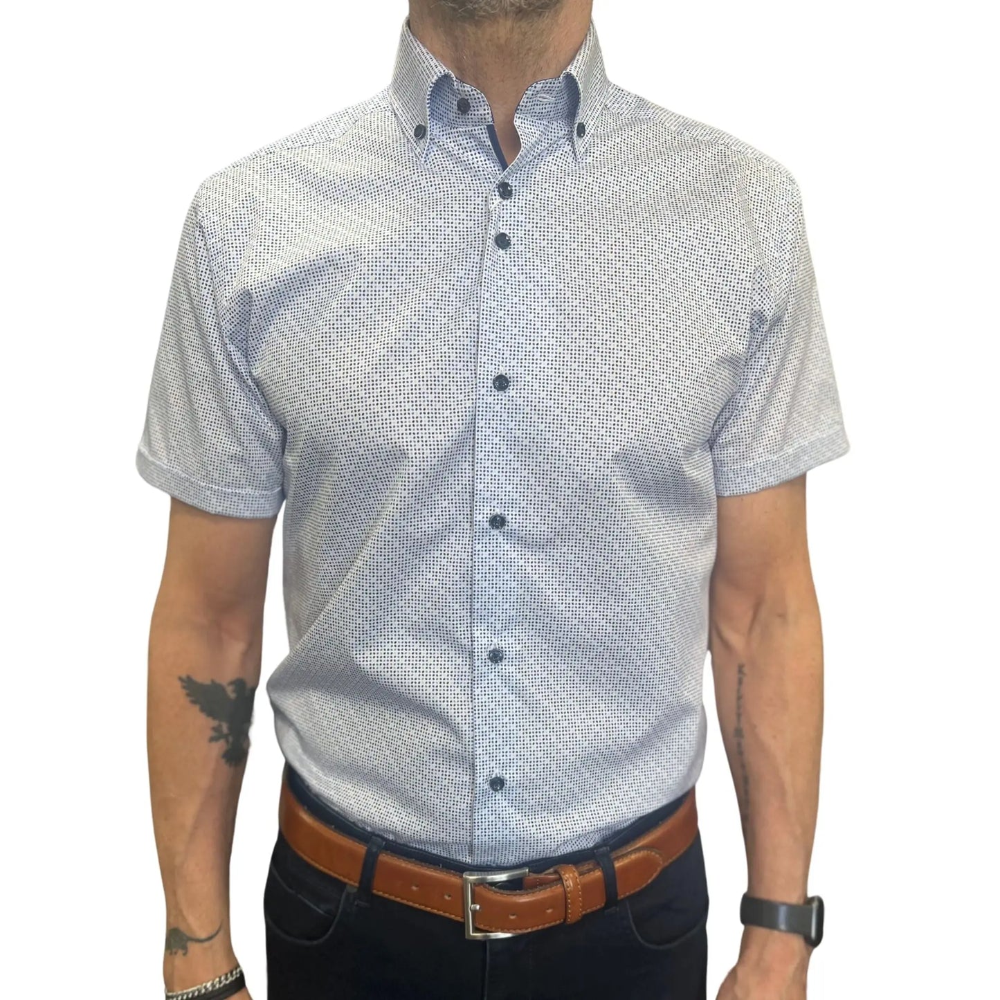 Buy Marnelli Sartoria Dot Pattern Short-Sleeve Shirt - Multi | Long-Sleeved Shirtss at Woven Durham