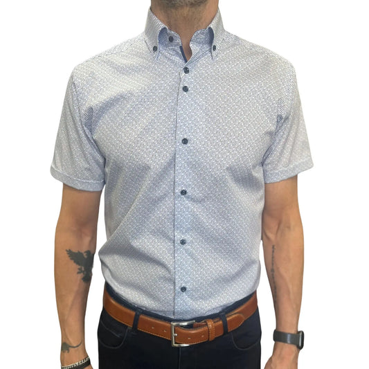 Buy Marnelli Sartoria Dot Pattern Short-Sleeve Shirt - Multi | Long-Sleeved Shirtss at Woven Durham