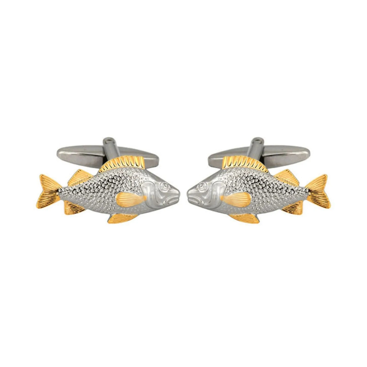 Buy Dalaco Fish 2-Tone Rhodium and Gold Plated Cufflinks | Cufflinkss at Woven Durham