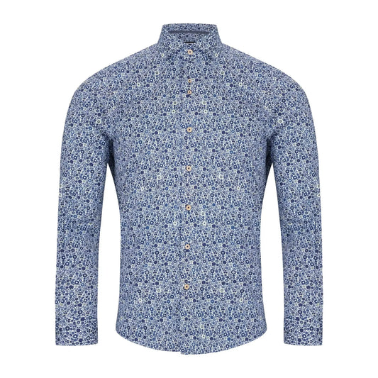 Buy Remus Uomo Floral Long Sleeve Shirt - Dark Blue | Long-Sleeved Shirtss at Woven Durham