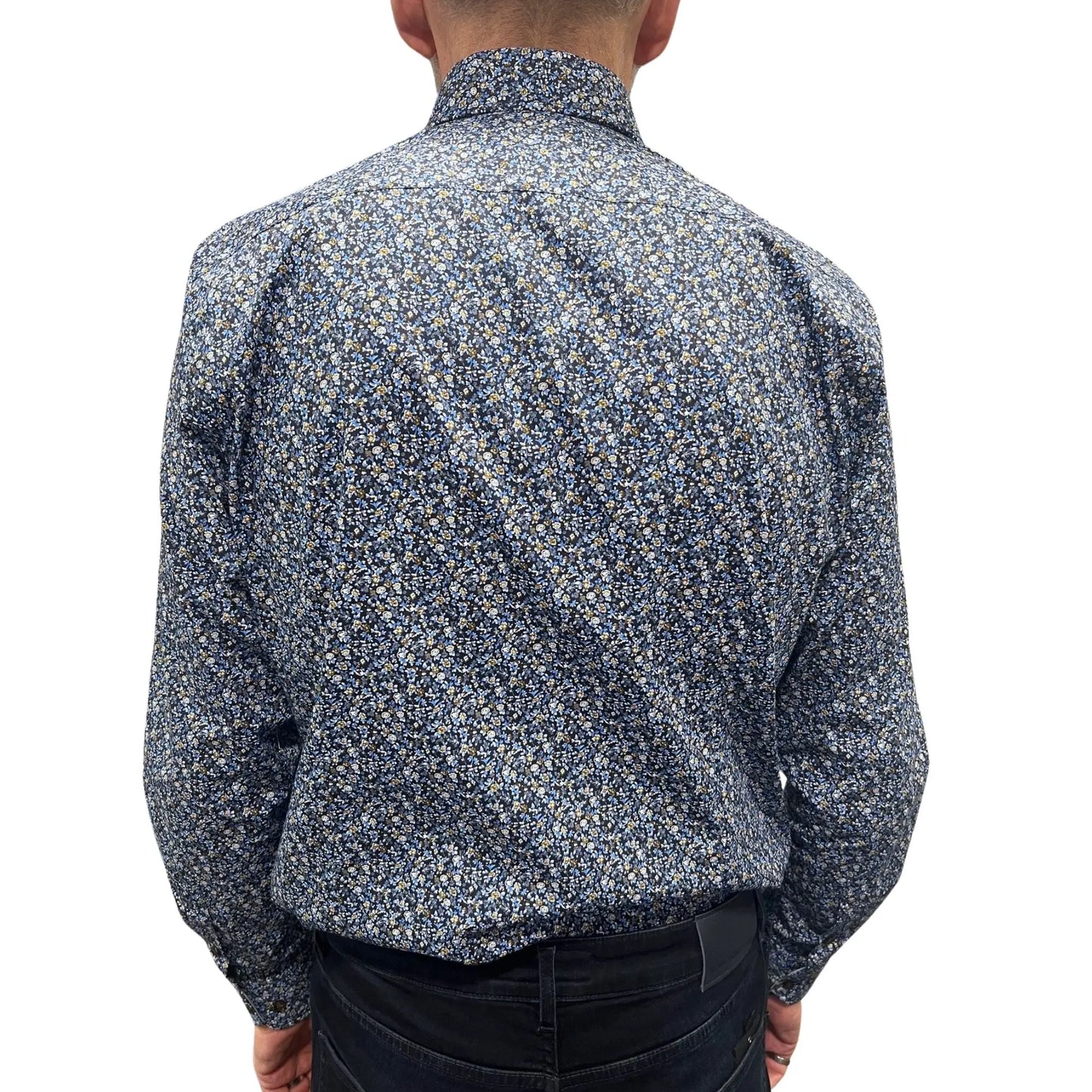 Buy Marnelli Sartoria Floral Long-Sleeve Shirt - Navy | Long-Sleeved Shirtss at Woven Durham