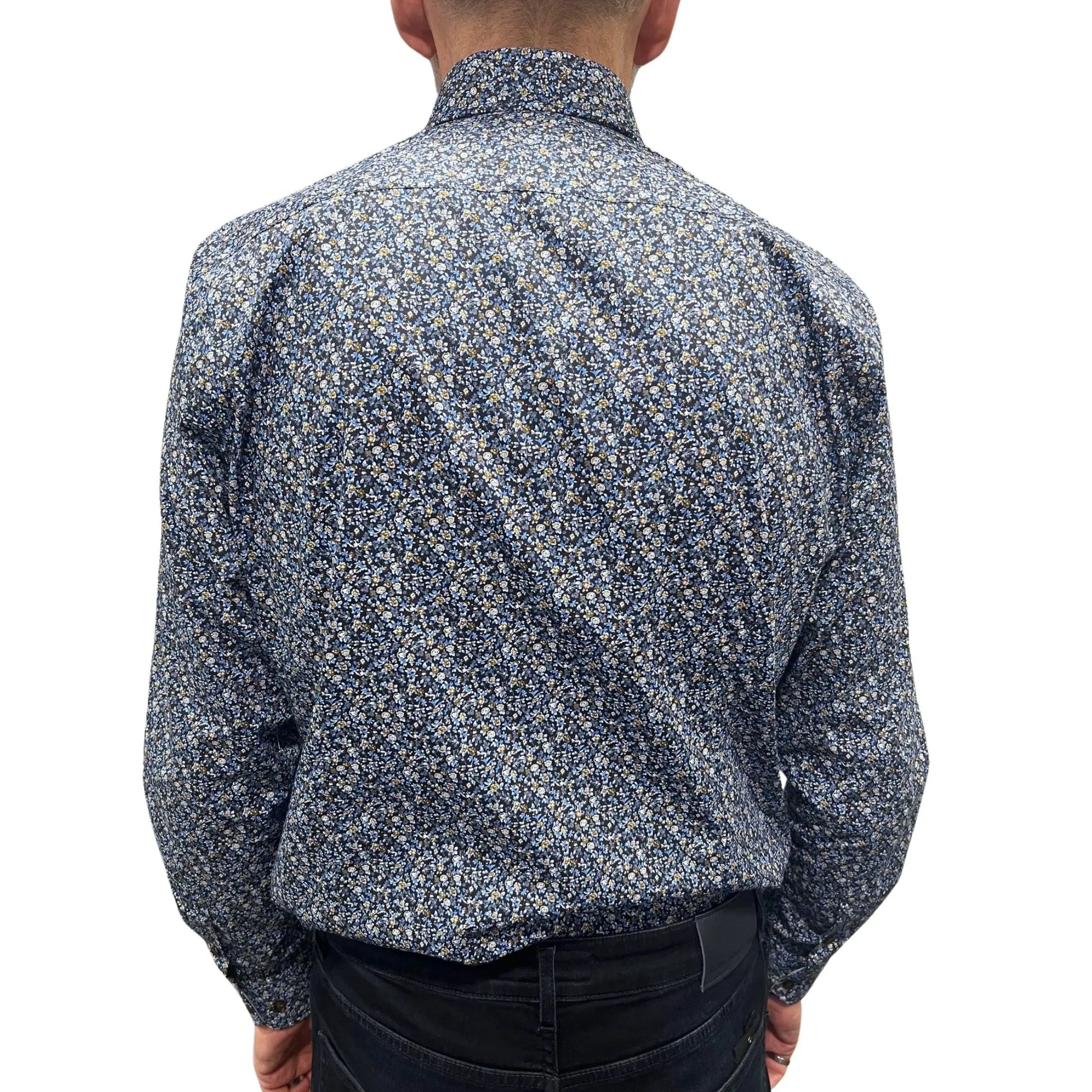 Buy Marnelli Sartoria Floral Long-Sleeve Shirt - Navy | Long-Sleeved Shirtss at Woven Durham