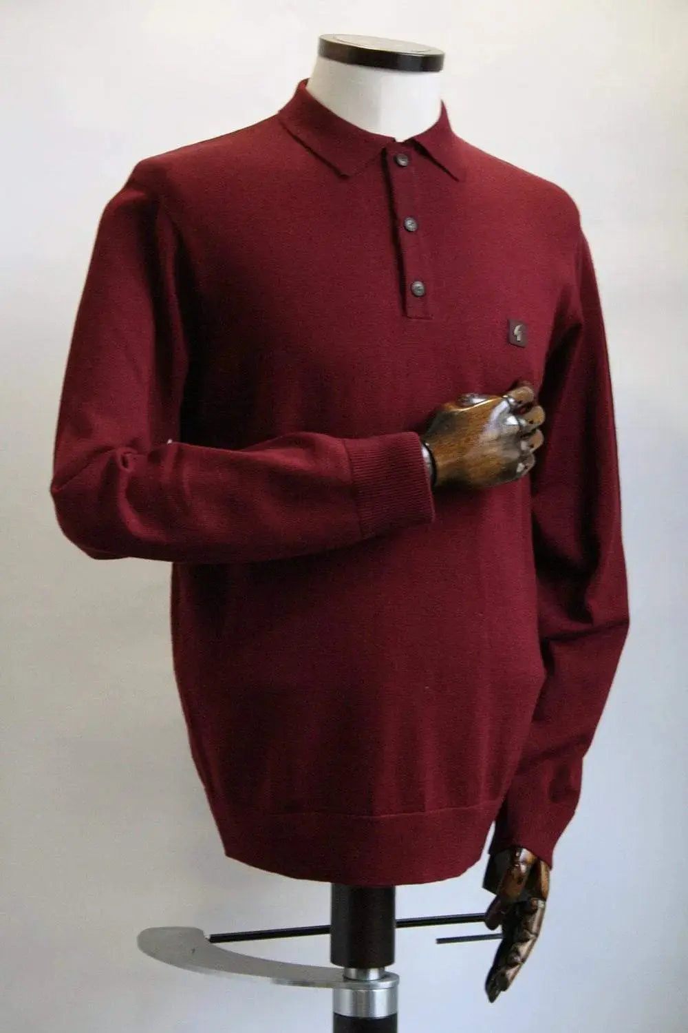 Francesco Port Long-Sleeved Knitted Polo Shirt Gabicci Vintage