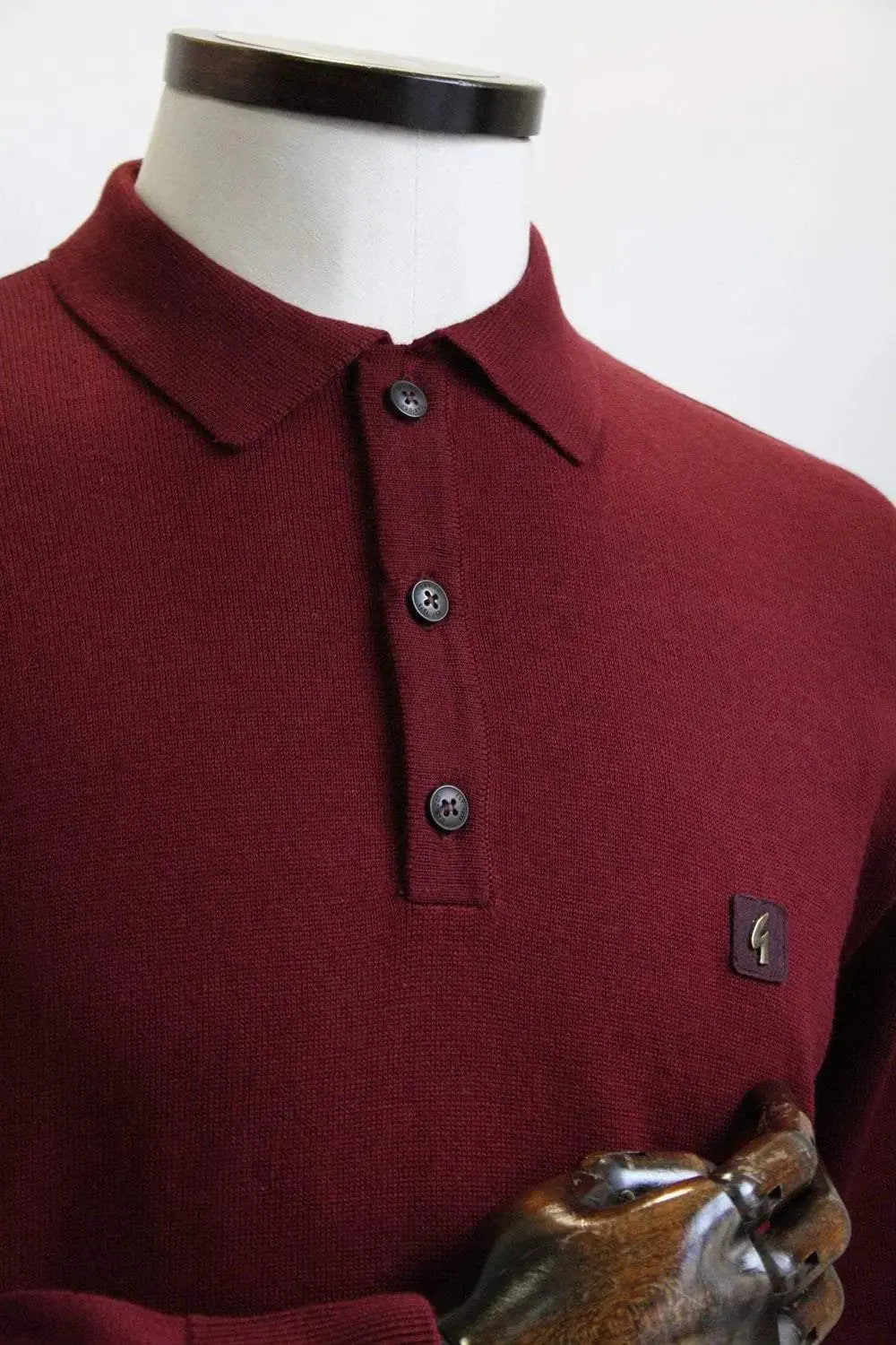 Francesco Port Long-Sleeved Knitted Polo Shirt Gabicci Vintage