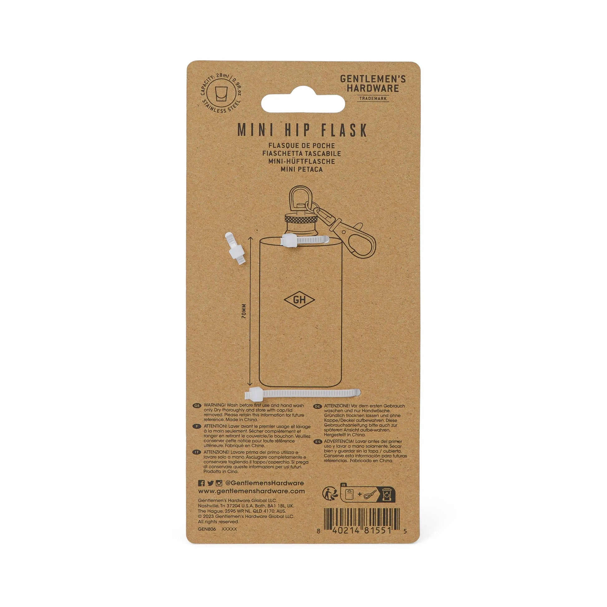 Buy Designworks Collective Gentlemen's Hardware Mini Hip Flask | s at Woven Durham