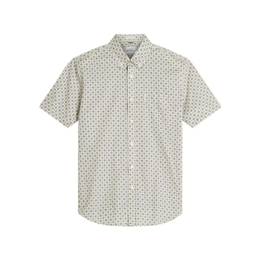 Buy Ben Sherman Geo Print Short Sleeve Shirt - Fog | Short-Sleeved Shirtss at Woven Durham