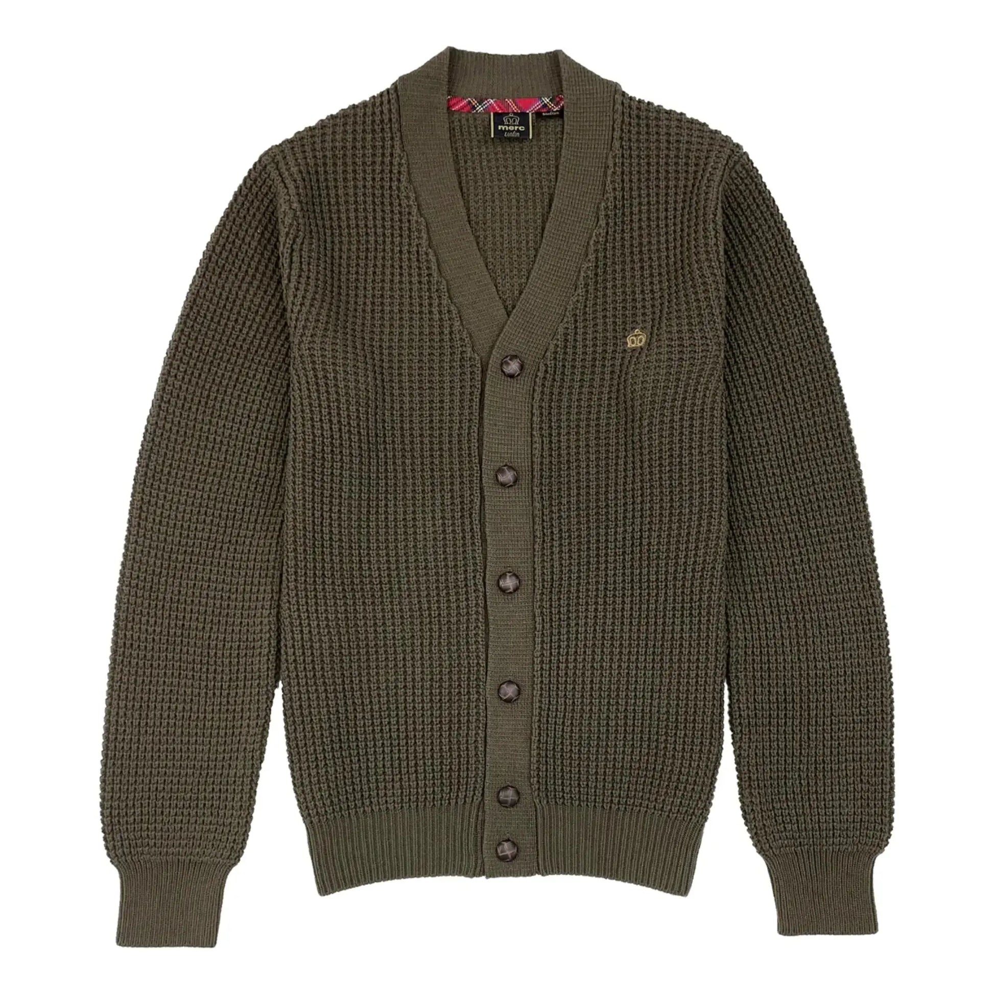 Buy Merc London Grayson Green Chunky Knit Cardigan | Cardiganss at Woven Durham