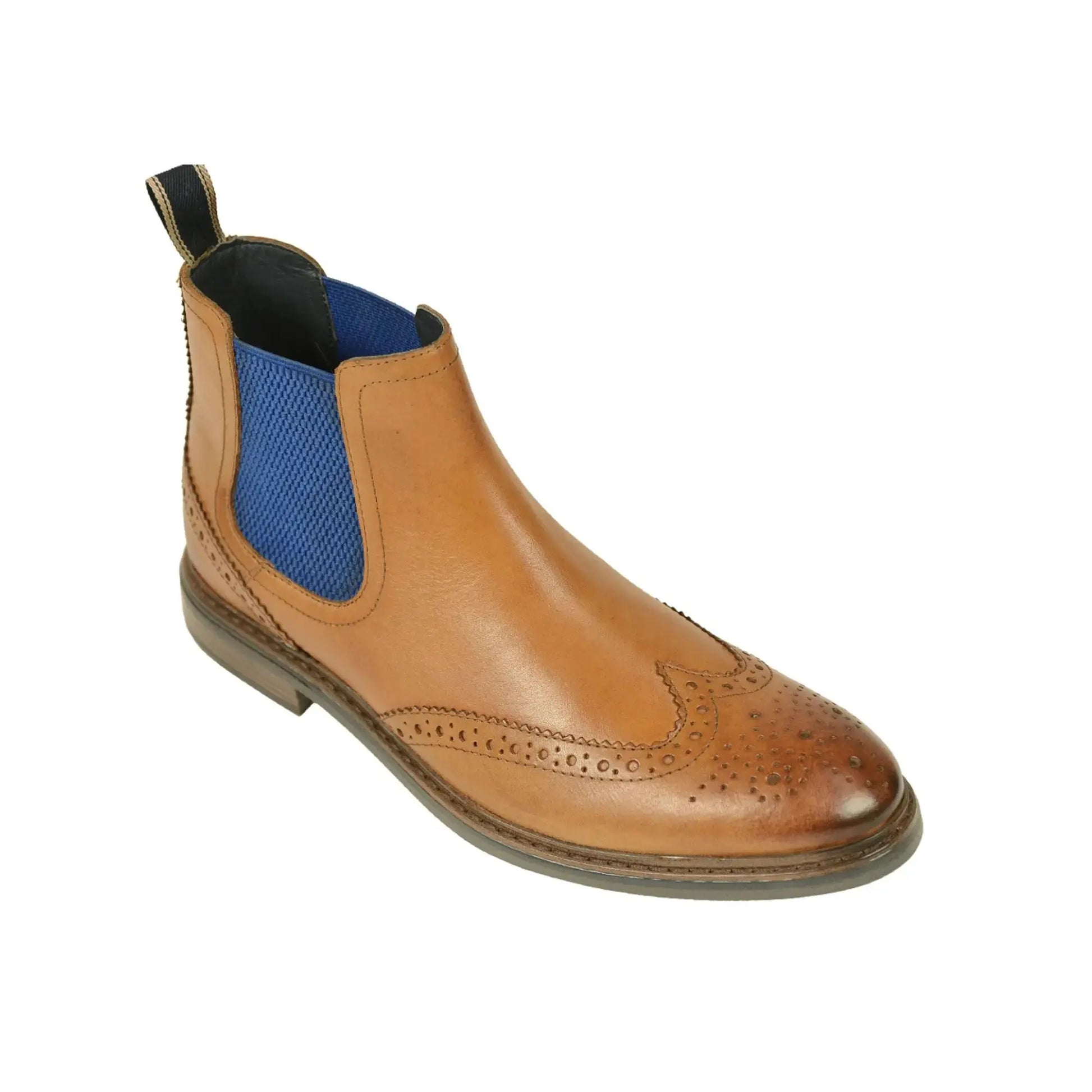 Buy Front Henderson Brogue Chelsea Boots - Tan | Chelsea Bootss at Woven Durham