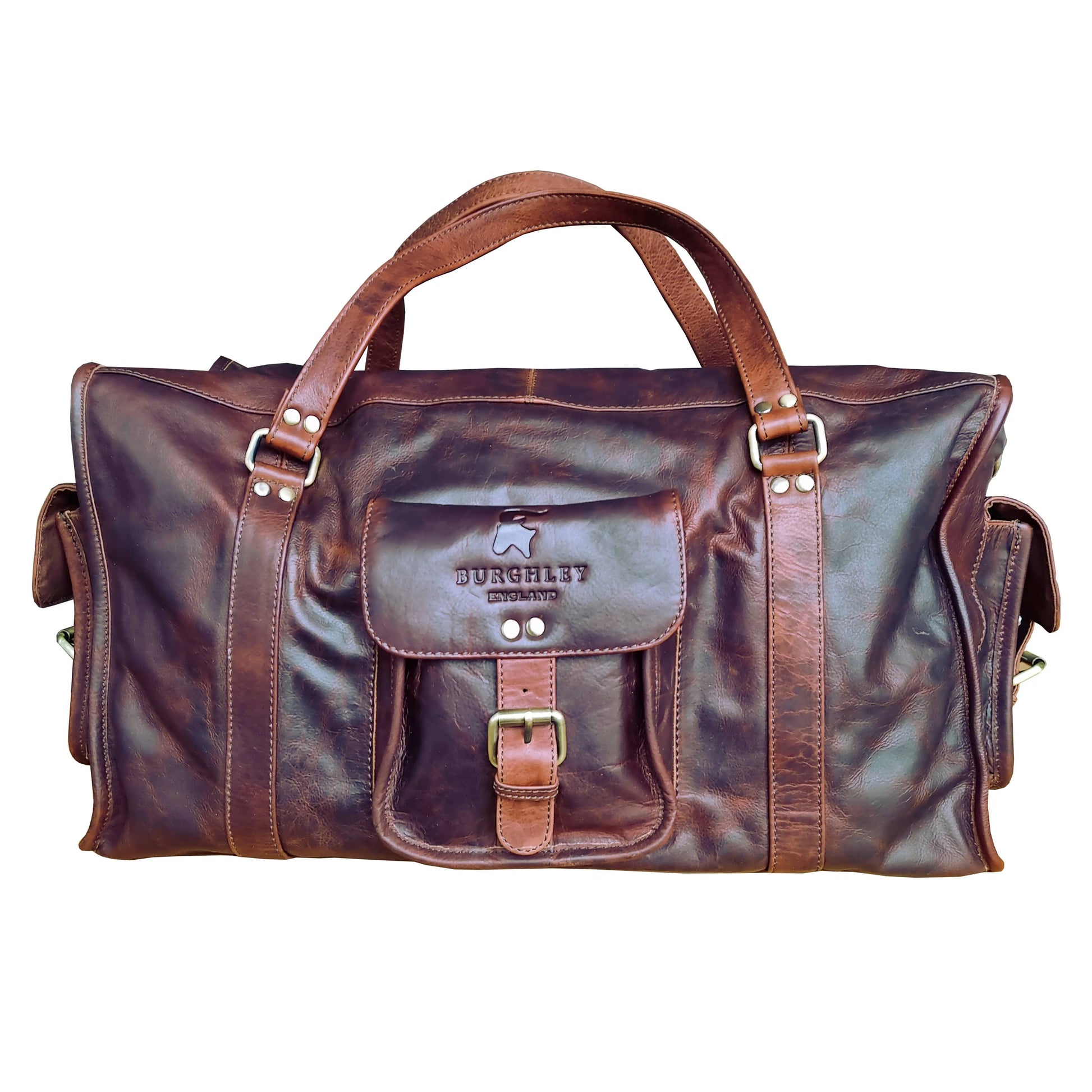 Buy Burghley Stamford – Full Leather Vintage Style Travel Bag / Holdall | s at Woven Durham