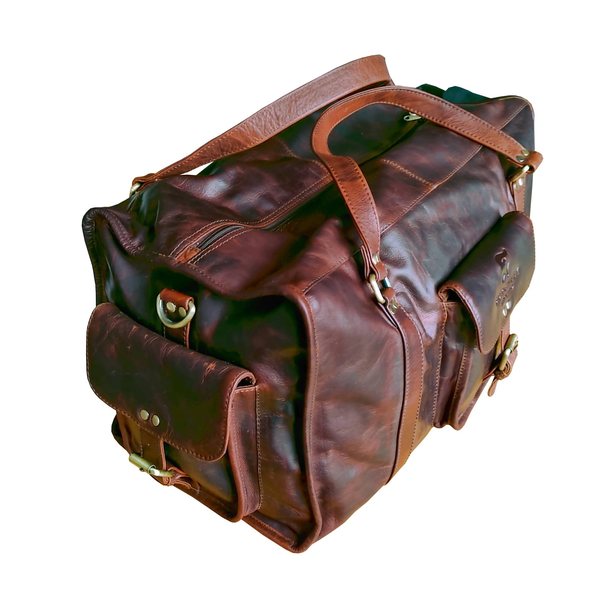 Buy Burghley Stamford – Full Leather Vintage Style Travel Bag / Holdall | s at Woven Durham