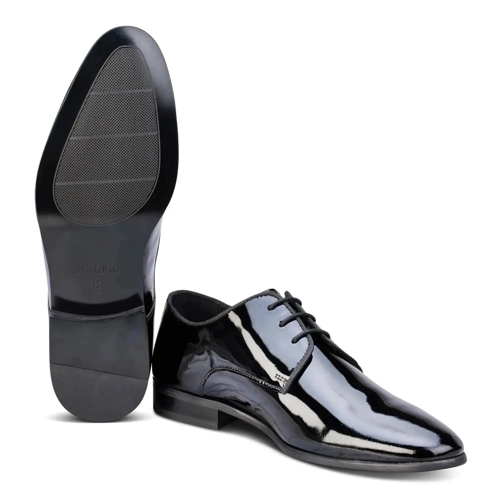 Buy John White Ivy Patent Leather Shoe - Black | Oxford Shoess at Woven Durham
