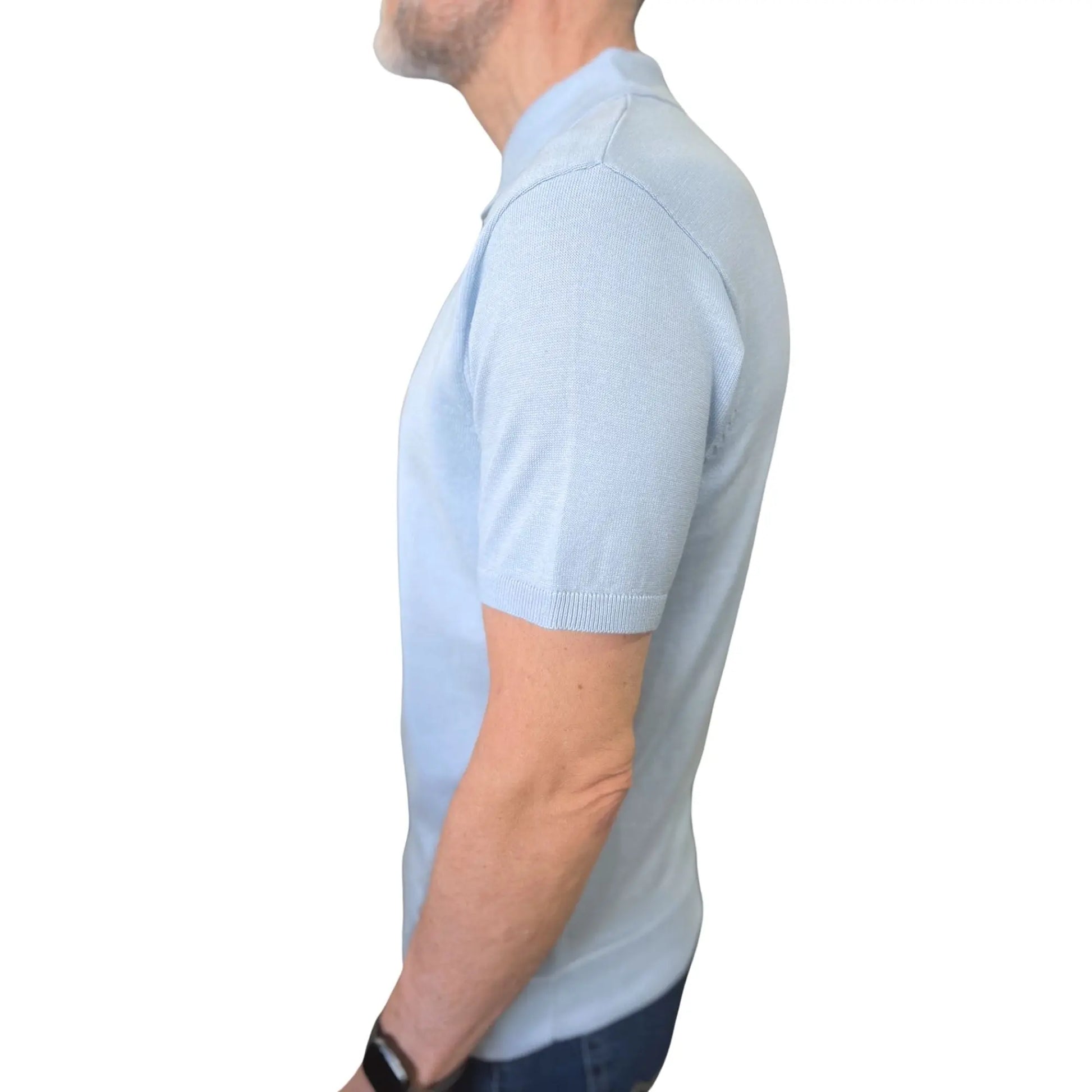 Buy Gabicci Vintage Jackson Knitted Polo - Azure | Short-Sleeved Polo Shirtss at Woven Durham