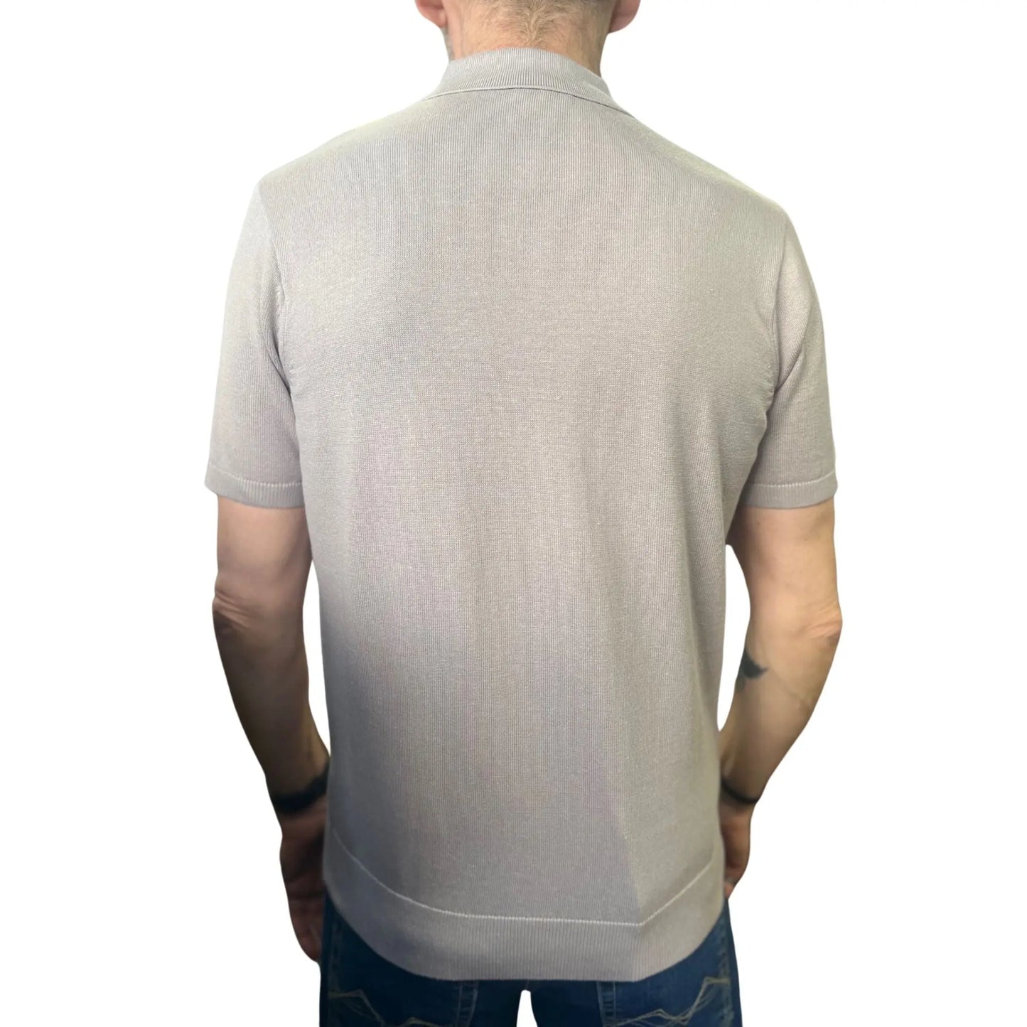 Buy Gabicci Vintage Jackson Knitted Polo - Mushroom | Short-Sleeved Polo Shirtss at Woven Durham