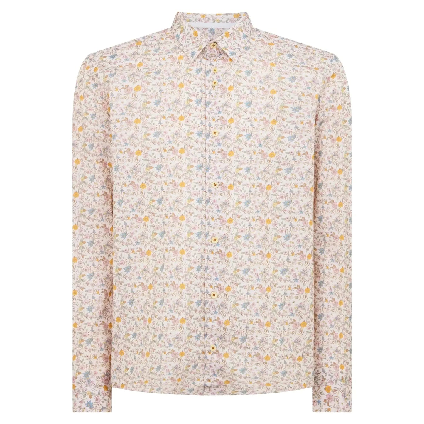 Buy Remus Uomo Jensen Floral Print Long-Sleeve Shirt - Beige | Long-Sleeved Shirtss at Woven Durham