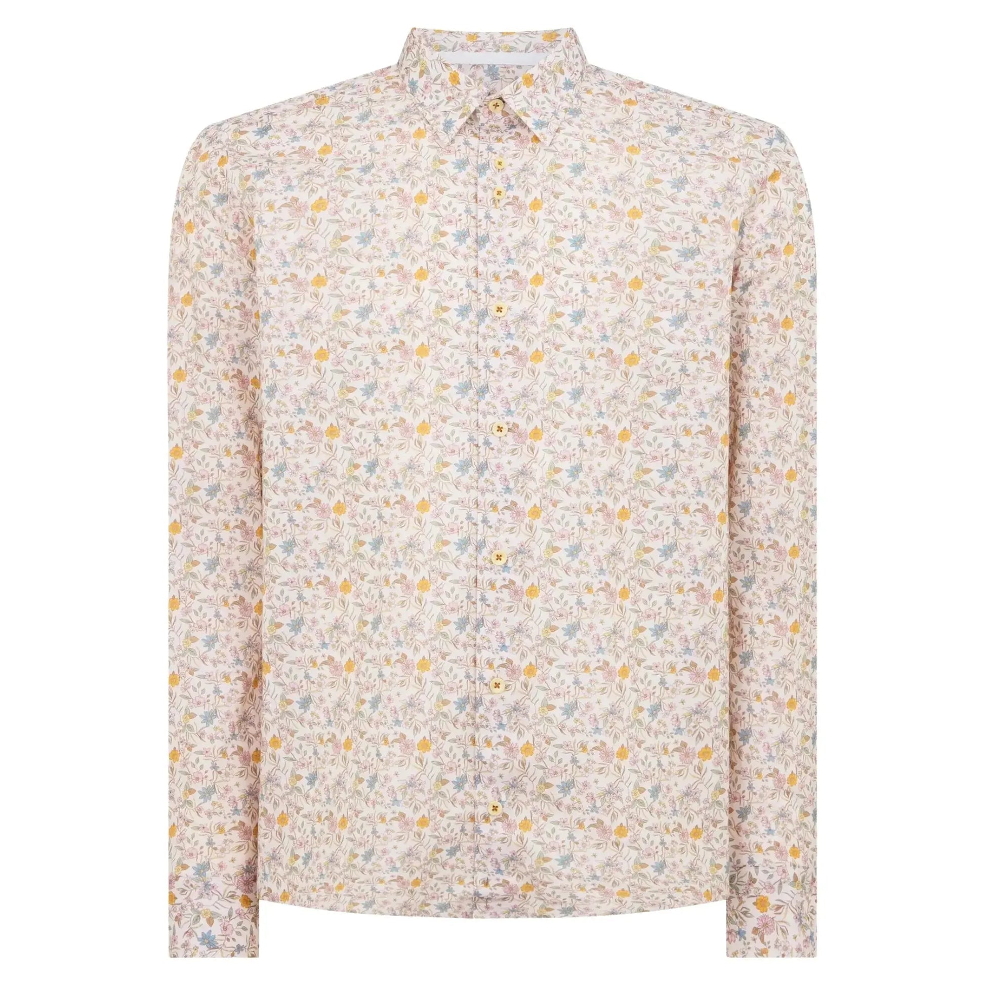 Buy Remus Uomo Jensen Floral Print Long-Sleeve Shirt - Beige | Long-Sleeved Shirtss at Woven Durham