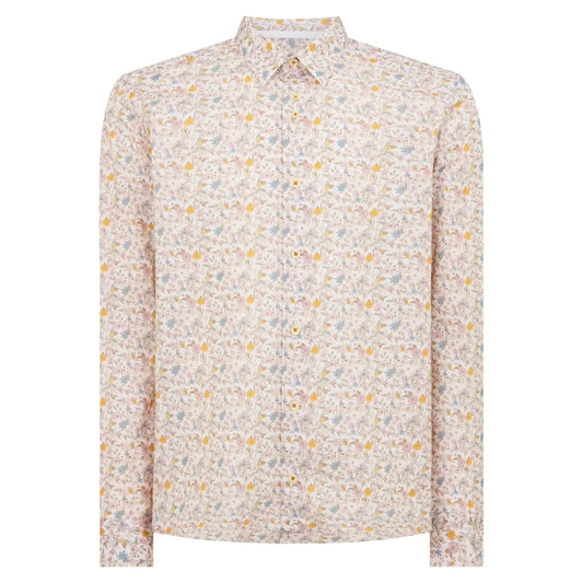 Buy Remus Uomo Jensen Floral Print Long-Sleeve Shirt - Beige | Long-Sleeved Shirtss at Woven Durham