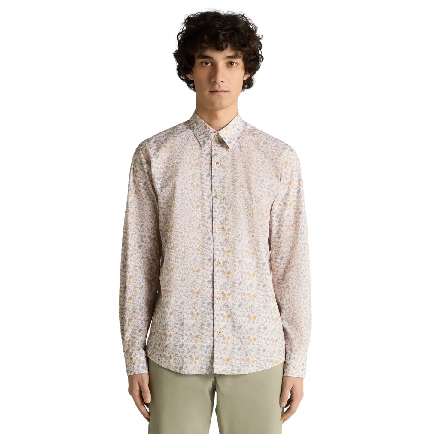 Buy Remus Uomo Jensen Floral Print Long-Sleeve Shirt - Beige | Long-Sleeved Shirtss at Woven Durham