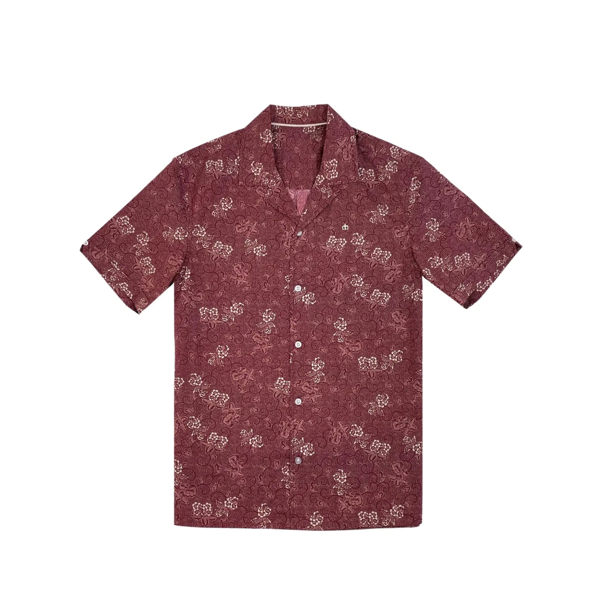 Buy Merc London Joey Short Sleeve Shirt - Burgundy | Short-Sleeved Polo Shirtss at Woven Durham