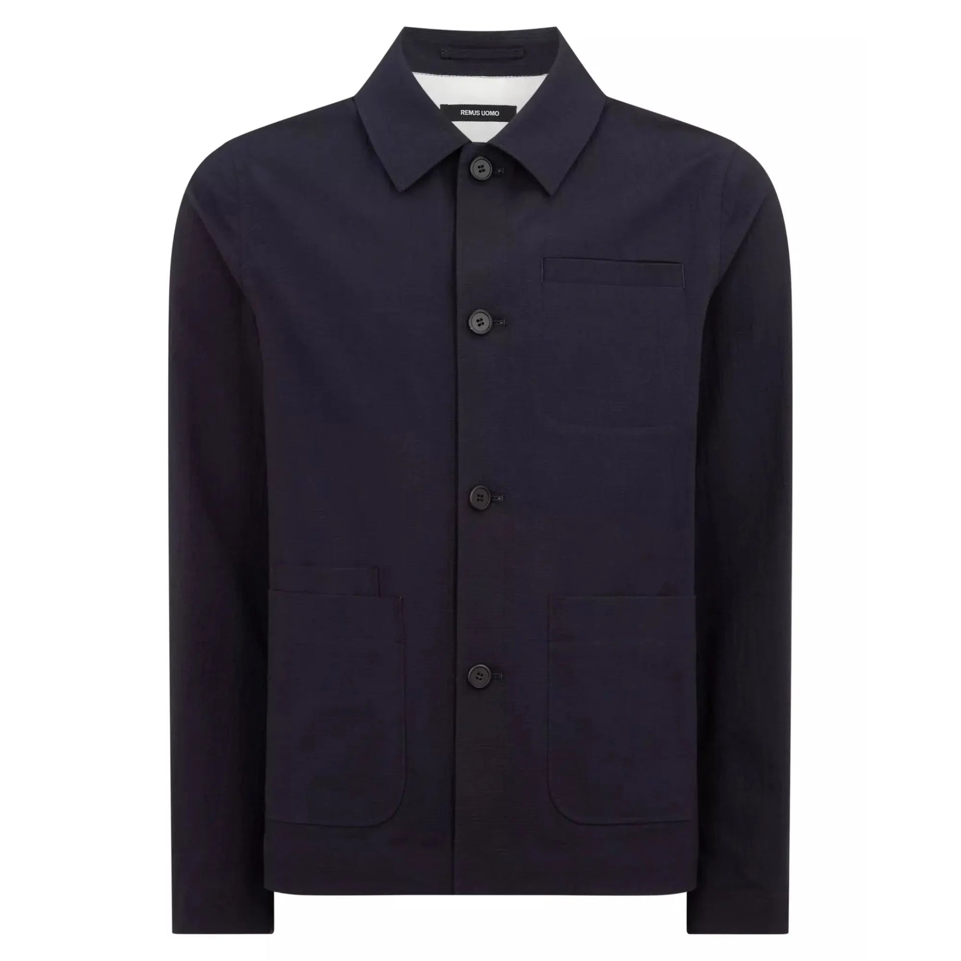 Buy Remus Uomo Keats Seersucker Jacket - Navy | Bomber Jacketss at Woven Durham