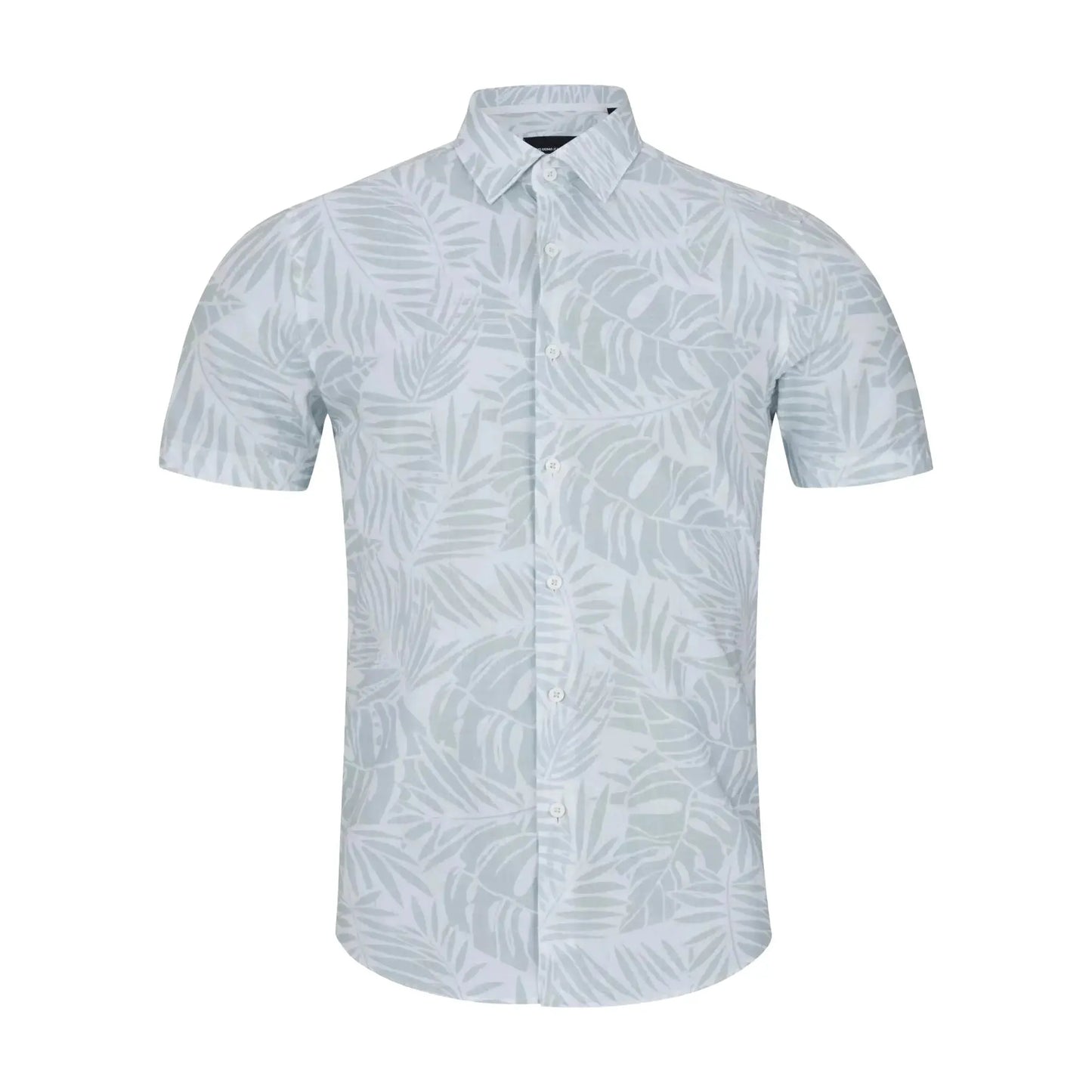 Buy Remus Uomo Leaf Print Short-Sleeve Shirt - Green | Short-Sleeved Shirtss at Woven Durham