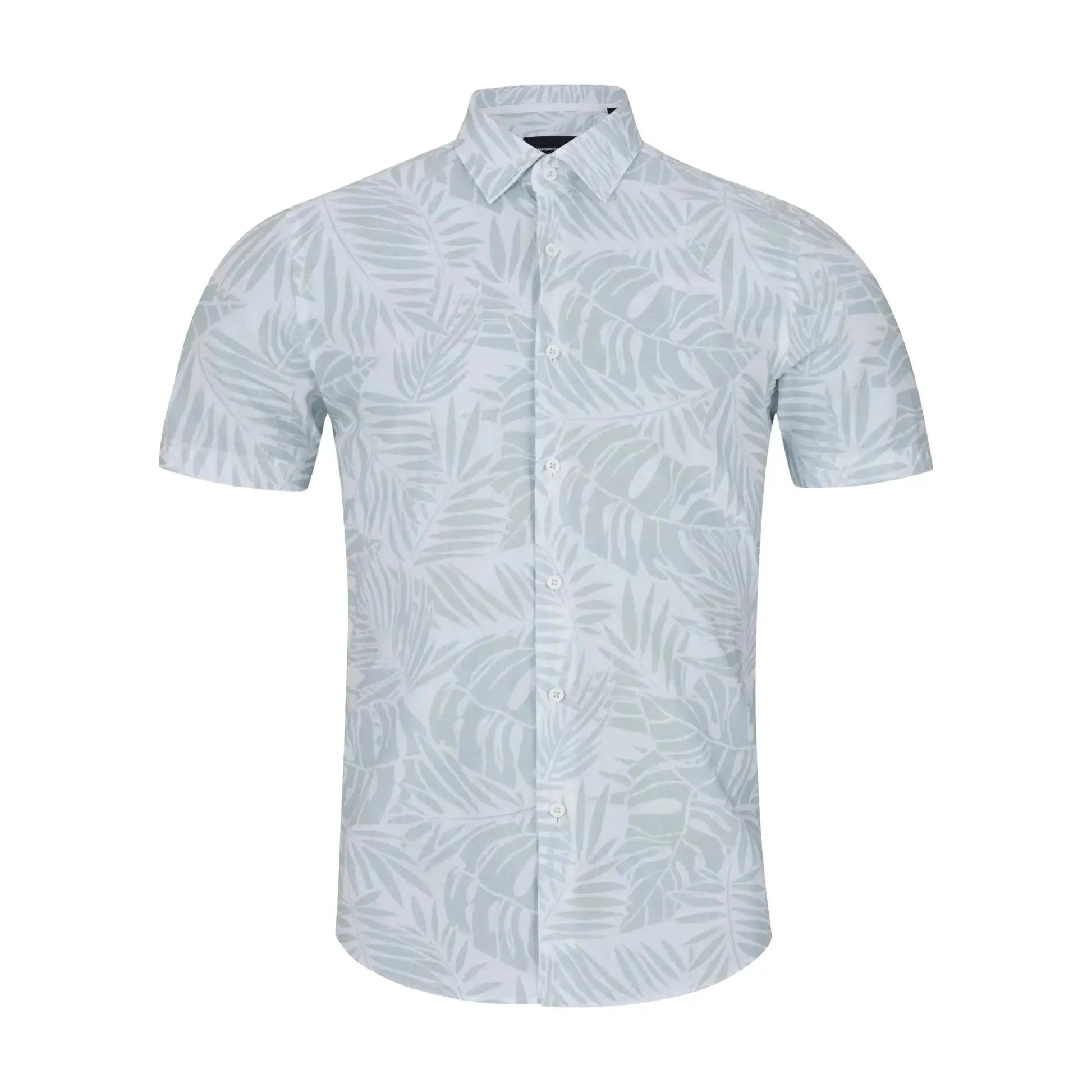Buy Remus Uomo Leaf Print Short-Sleeve Shirt - Green | Short-Sleeved Shirtss at Woven Durham