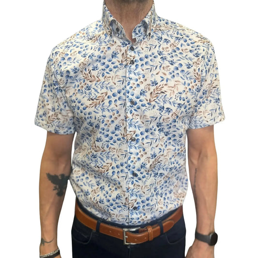 Buy Marnelli Sartoria Leaf Print Short-Sleeve Shirt - Multi | Long-Sleeved Shirtss at Woven Durham