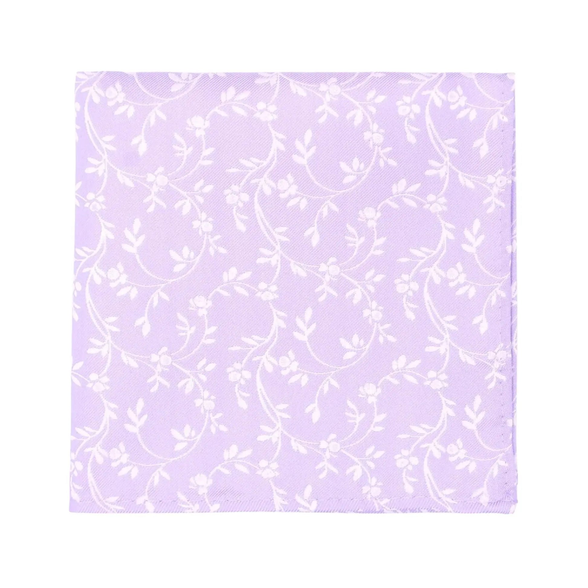 Buy L.A. Smith Lilac Leafy Floral Pocket Square | Polyester Pocket Squaress at Woven Durham