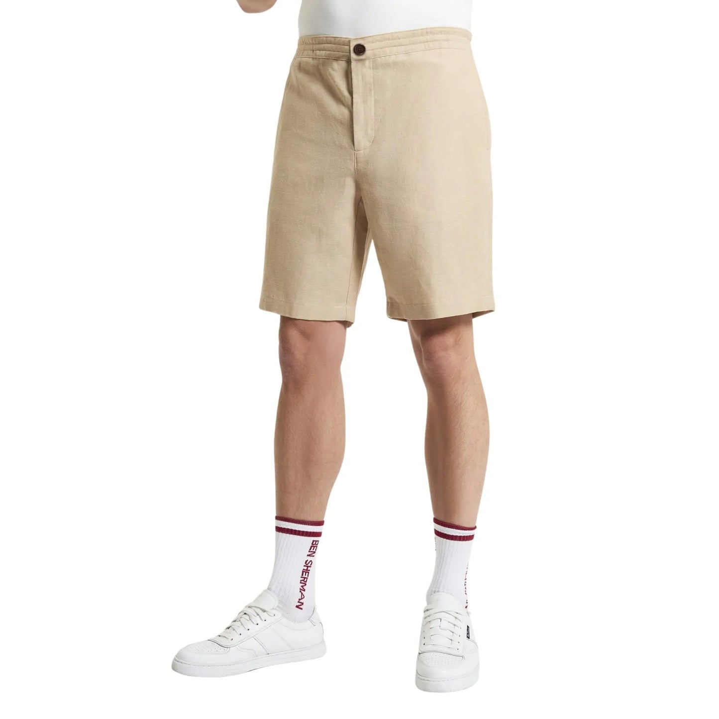 Buy Ben Sherman Linen Blend Draw String Short - Stone | Shortss at Woven Durham