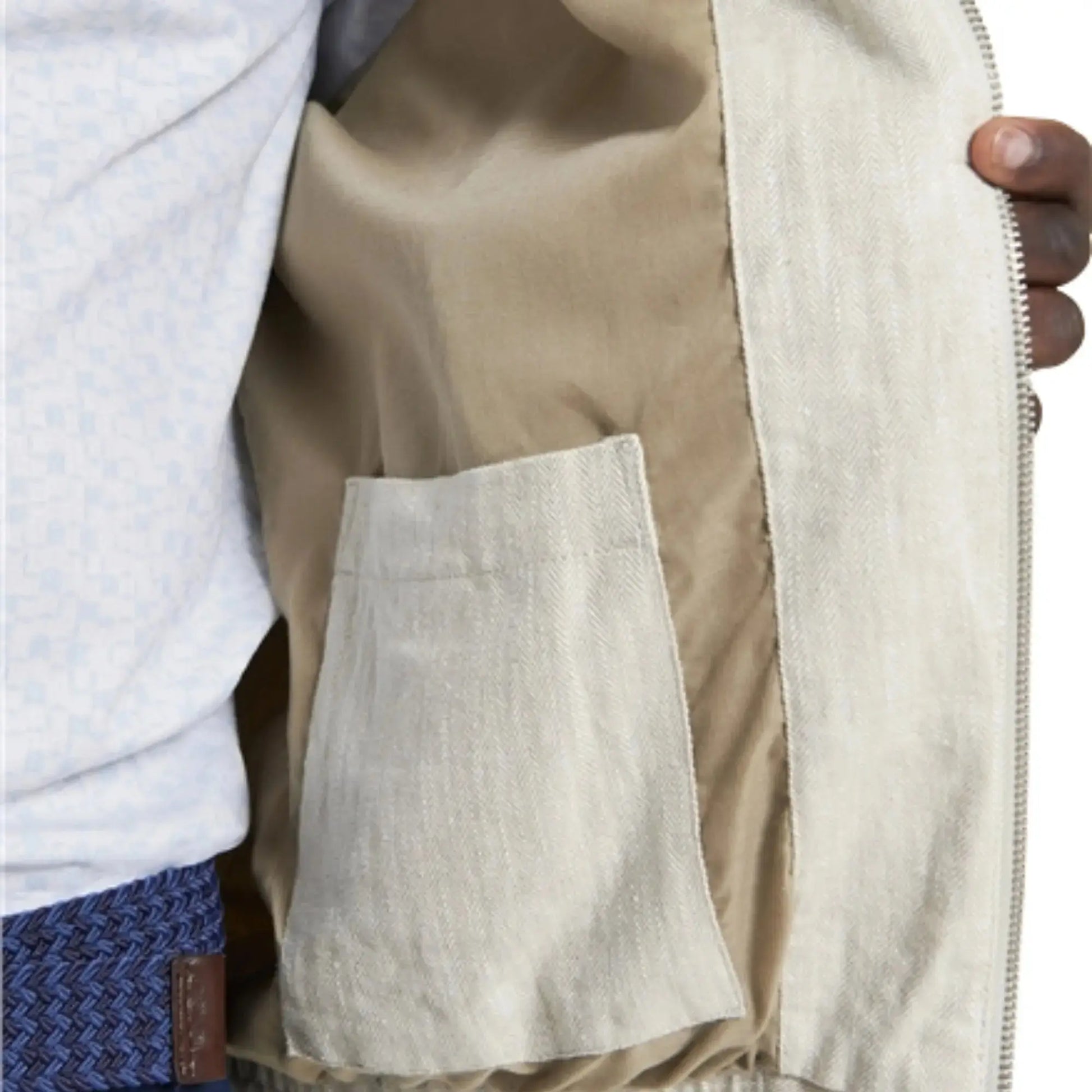 Buy Ben Sherman Linen Blouson - Oatmeal | Harrington Jacketss at Woven Durham