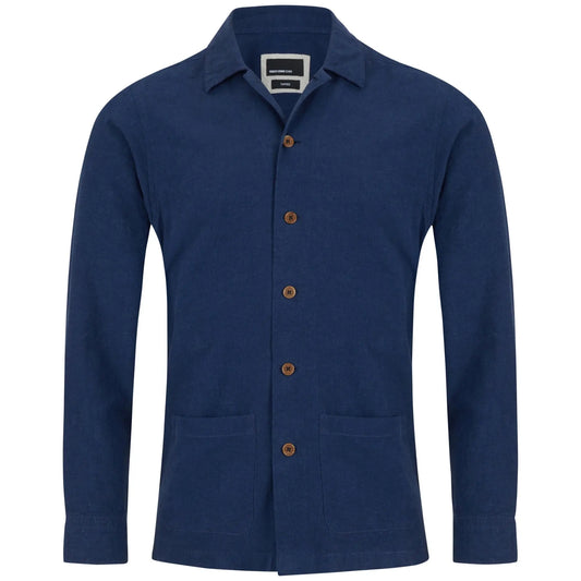 Buy Remus Uomo Linen Overshirt - Blue | Overshirtss at Woven Durham