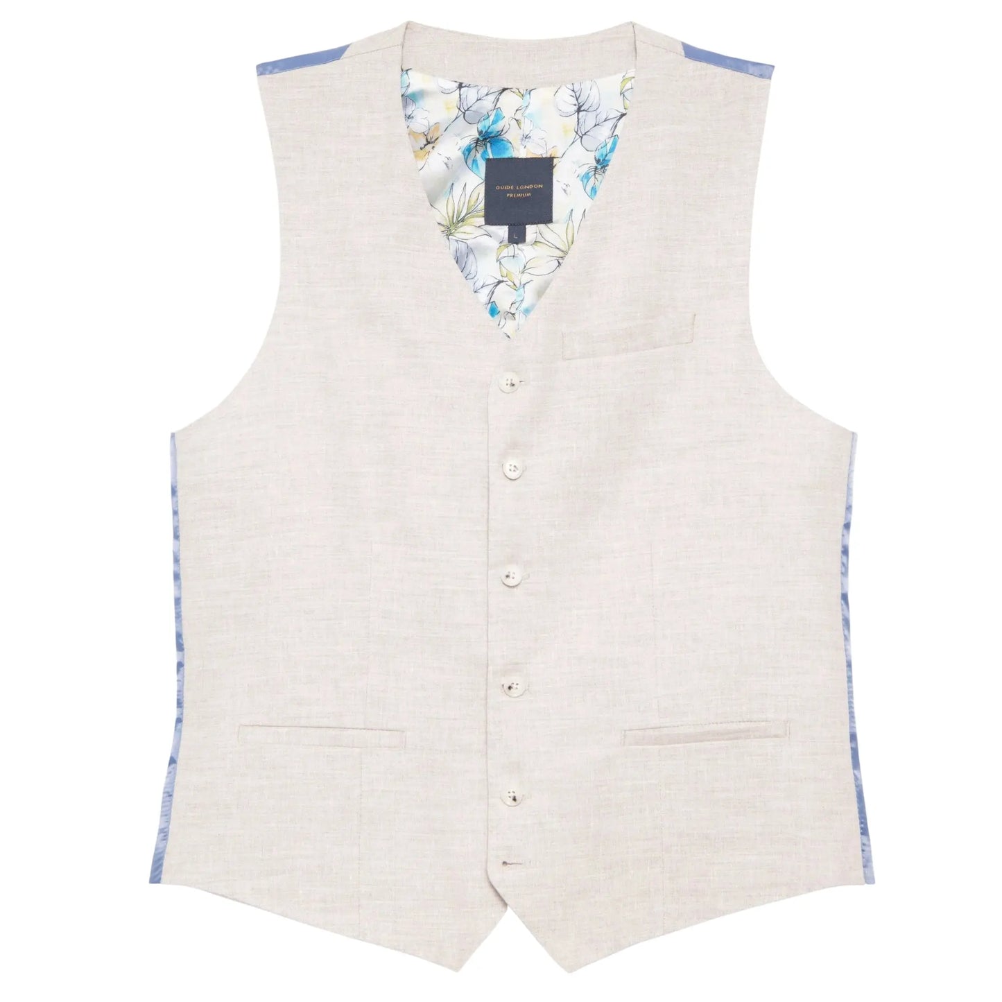 Buy Guide London Linen Suit Waistcoat - Pearle Grey | Suit Waistcoats at Woven Durham