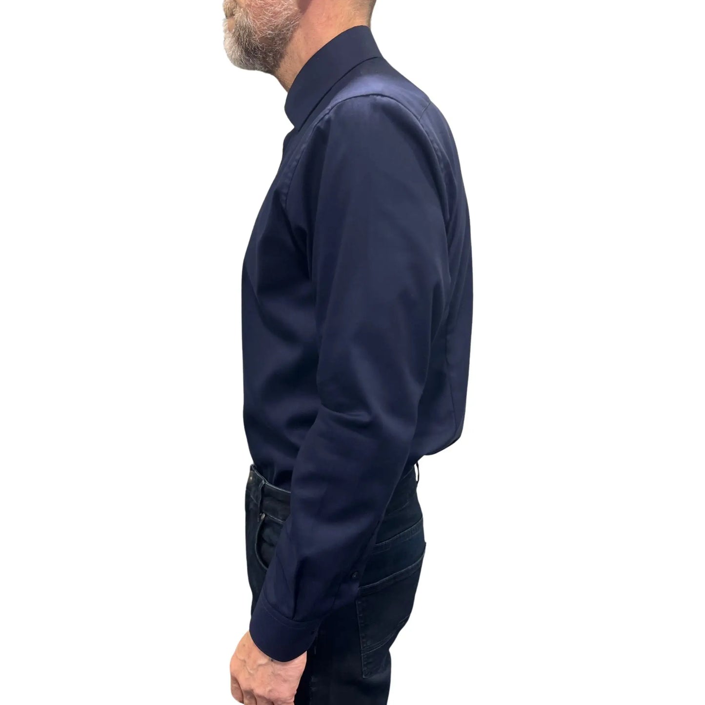 Buy Marnelli Sartoria Long Sleeve Shirt - Navy Twill | Short-Sleeved Shirtss at Woven Durham