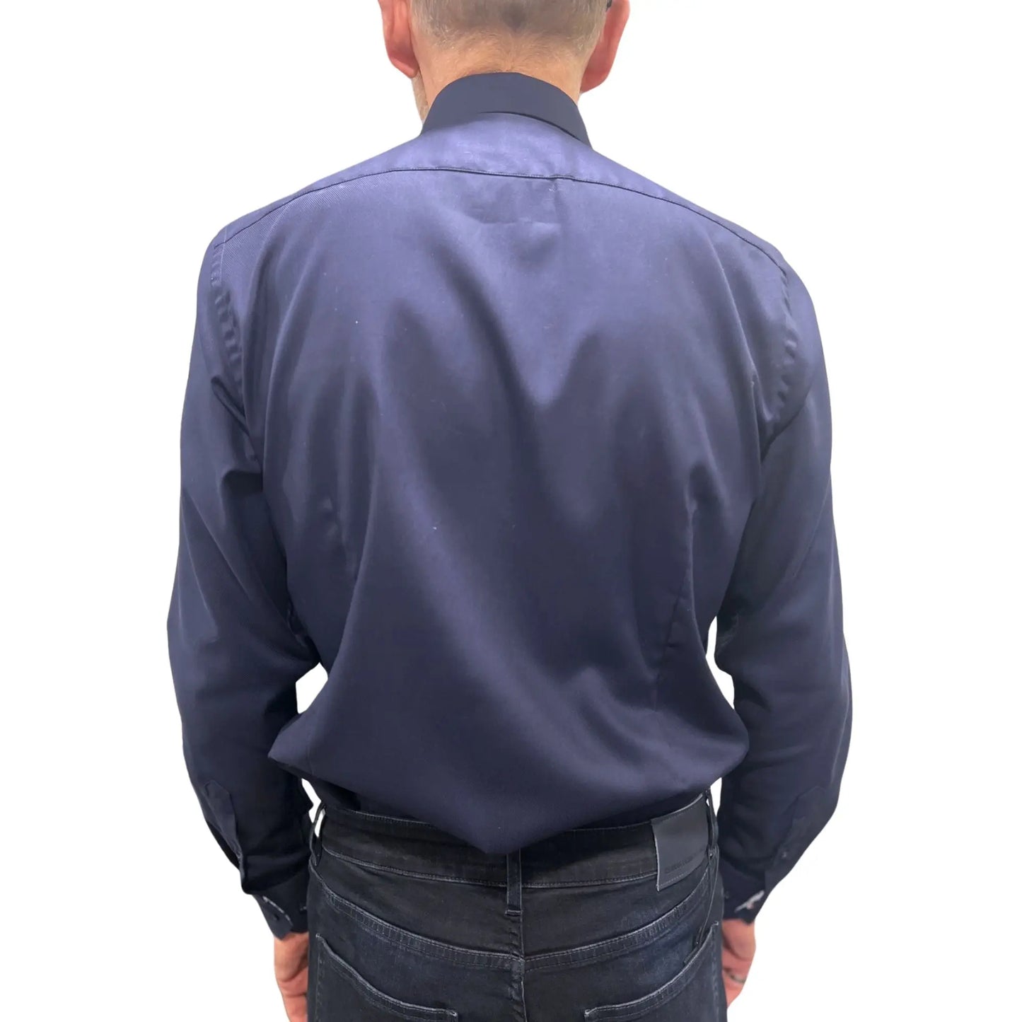 Buy Marnelli Sartoria Long Sleeve Shirt - Navy Twill | Short-Sleeved Shirtss at Woven Durham