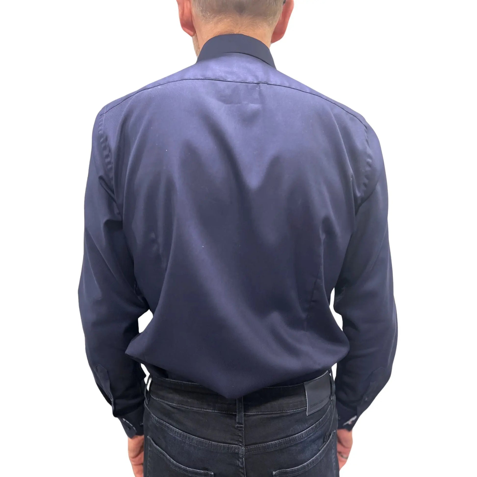 Buy Marnelli Sartoria Long Sleeve Shirt - Navy Twill | Short-Sleeved Shirtss at Woven Durham