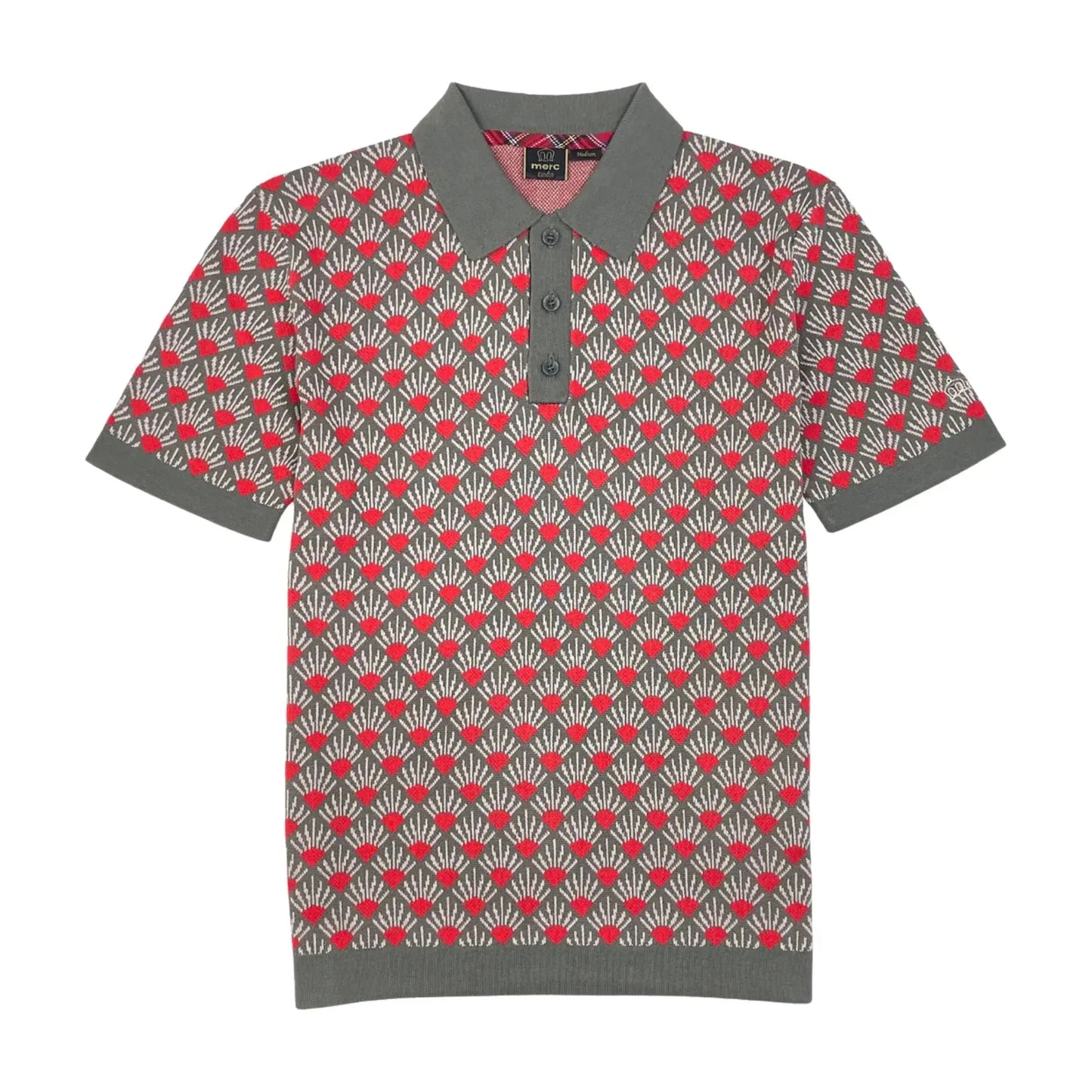 Buy Merc London Marcus Knitted Polo - Sage | Short-Sleeved Polo Shirtss at Woven Durham