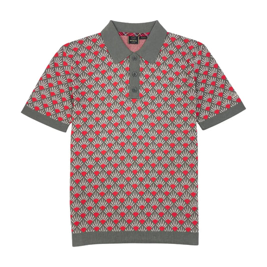 Buy Merc London Marcus Knitted Polo - Sage | Short-Sleeved Polo Shirtss at Woven Durham