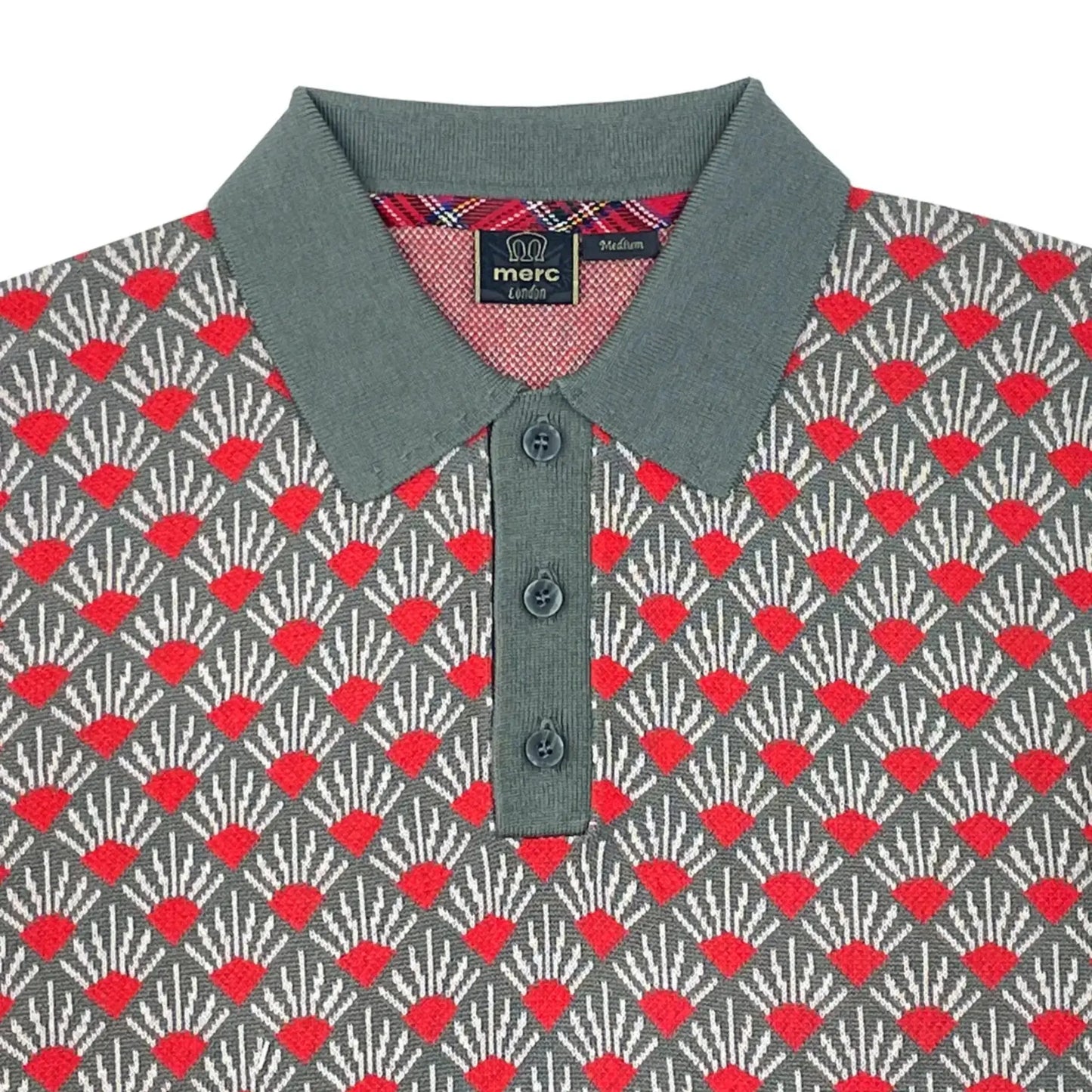 Buy Merc London Marcus Knitted Polo - Sage | Short-Sleeved Polo Shirtss at Woven Durham