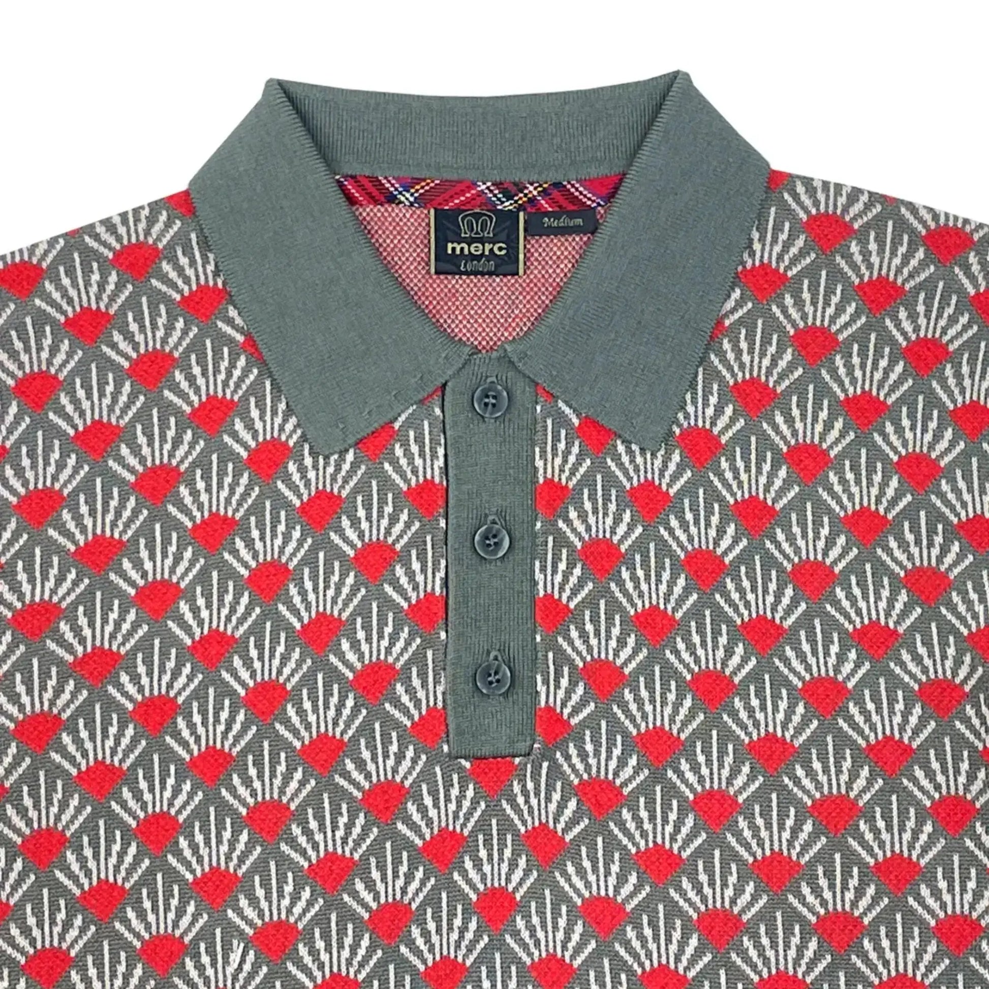 Buy Merc London Marcus Knitted Polo - Sage | Short-Sleeved Polo Shirtss at Woven Durham